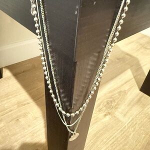 Silver Tone Layered Necklace